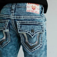 022-Quần jean short ngắn Cricket màu xanh chỉ xanh viền túi nắp